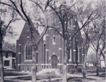 New brick church building. Photo taken about 1937.